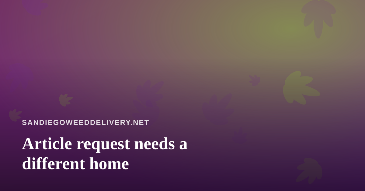 Article request needs a different home