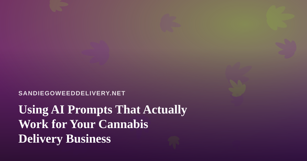 Using AI Prompts That Actually Work for Your Cannabis Delivery Business