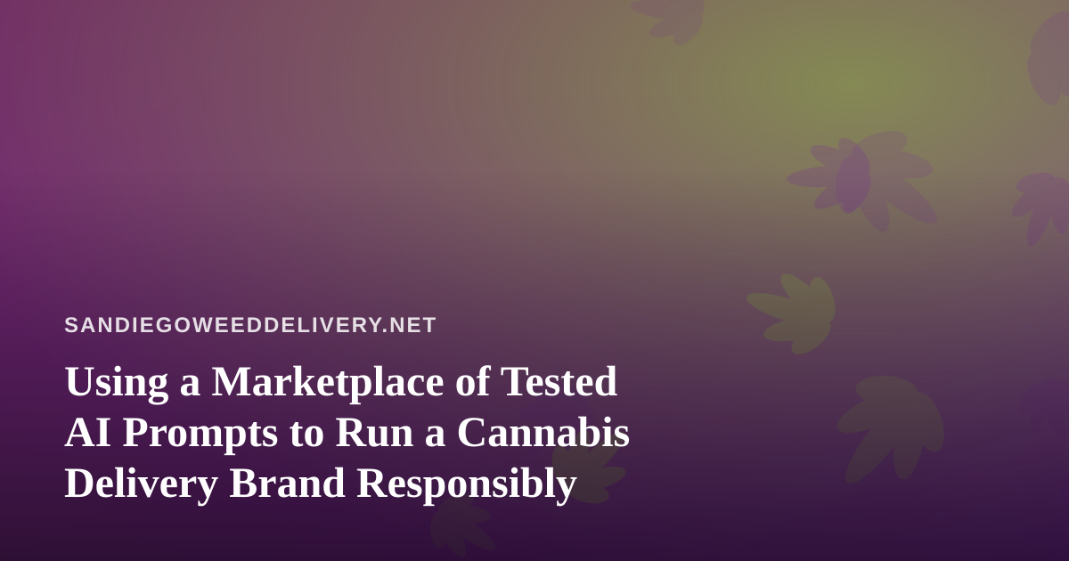 Using a Marketplace of Tested AI Prompts to Run a Cannabis Delivery Brand Responsibly