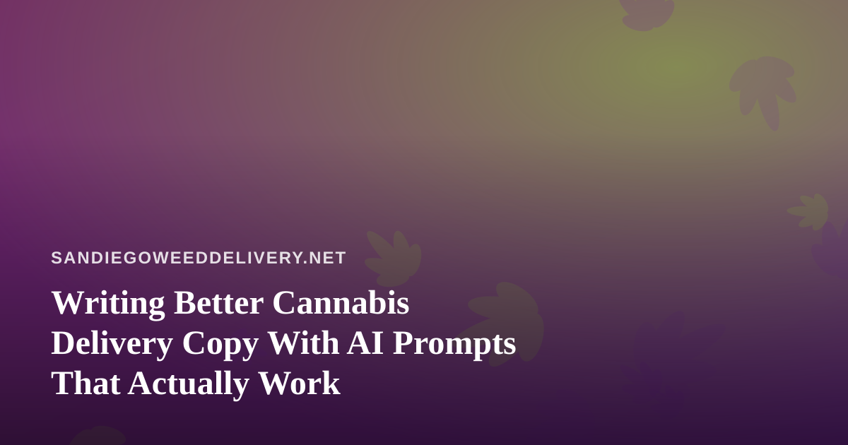 Writing Better Cannabis Delivery Copy With AI Prompts That Actually Work